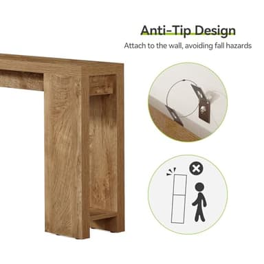 Little Tree 70.9-Inch Long Console Table, Narrow Sofa Table Behind The Couch, Farmhouse Console Table for Living Room, Entryway, Hallway - Image 8