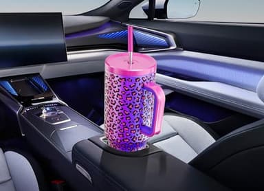 Meoky 40 oz Tumbler with Handle and Straw, Tumbler with Lid and Straw, Insulated Stainless Steel Travel Mug, 100% Leak-proof, Keeps Cold for 34 Hours or Hot for 10 Hours (Celebration) - Image 7