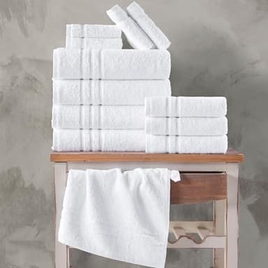 Hawmam Linen White Bath Towels 4 Pack 27 x 54 Inches 100% Turkish Cotton Soft Lightweight and Highly Absorbent Quick Drying Towels, Premium Quality Perfect for Daily Use - Image 4