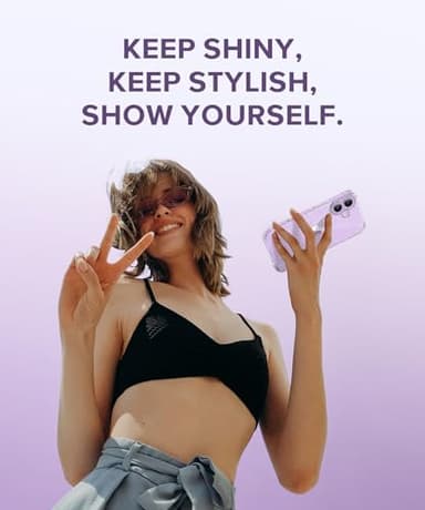 BERFY for iPhone 17 Case for Women, Clear Glitter Shockproof Protective Case, Anti-Yellowing, with Screen Protector & Camera Lens Protector 6.3", Sparkle Clear - Image 6