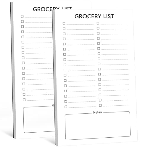 Joyberg Grocery List Magnet Pad for Fridge, 2 Pack Magnetic Notepads for Refrigerator, Magnetic Grocery List Pad for Fridge, Full Magnet Back Shopping Lists, 60 Sheets Per Note Pads - Image 1