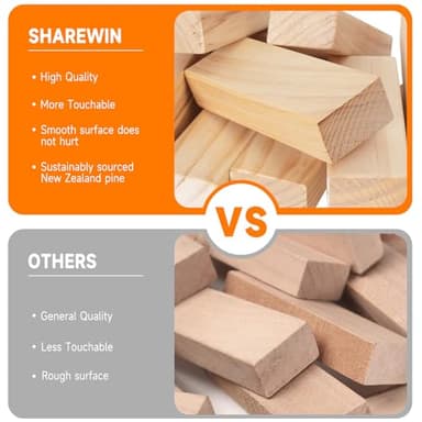 Nattork Giant Tumbling Tower (Stack from 1.77Ft to 4+ Ft), Wood Stacking Giant Blocks Game| Made from Premium Pine Wood| Ideal for Family, 54PCS - Image 5