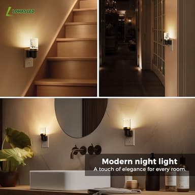 L LOHAS LED Night Light, Dimmable Night Lights Plug into Wall, Automatic Night Lights Plug in with Auto Light Sensor, Adjustable Brightness 3000K LED Night Light, for Bedroom Hallway Home Decor - Image 7
