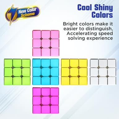 D-FantiX Mirror Reflective Magnetic Speed Cube 3x3x3, Cyclone Boys Original Stickerless Magic Cube, Unique Shiny Metallic Color Speedcube with Display Stand, Birthday Gift Ideas for Boys Girls Adults - Image 5