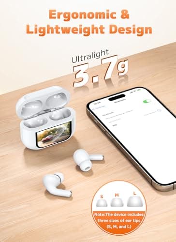 Szwdo Wireless Earbuds, Bluetooth 5.4 Ear Buds with Multifunctional Touch Screen, ANC/ENC Noise Cancelling Headphones with 48H Playtime, Bass Stereo Sound, for Laptop, Android/iOS, Pad - Image 7