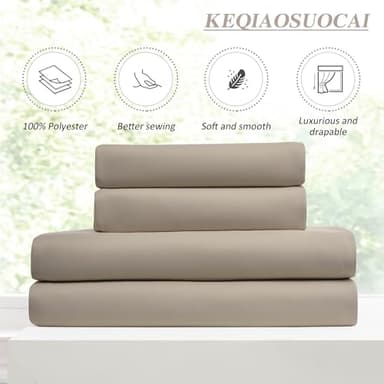 KEQIAOSUOCAI Pinch Pleated Window Curtain Panels 92 Inches Long Light Blocking Solid Custom Made Pleated Curtains Hooks Track Privacy Memory Shape Drape for Living Room,Khaki,40x92, Set of 2 - Image 5