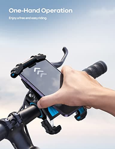 Lamicall Bike Phone Holder, Motorcycle Phone Mount - Motorcycle Handlebar Cell Phone Clamp, Scooter Phone Clip for iPhone 14 Plus/Pro Max, 13 Pro Max, S9, S10 and More 4.7" - 6.8" Smartphones, Blue - Image 2