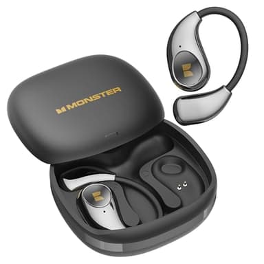 Monster Open Ear AC510 Earbuds, Bluetooth6.0 Wireless Earbuds, Stereo Sound Ear Buds with AI Intelligent Noise Reduction, Type-C Charging, Touch Control, 30H Playback, IPX6 Waterproof Earphones(Black) - Image 1