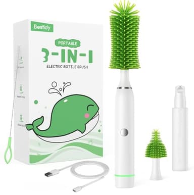 Bestidy Electric Baby Bottle Cleaner Kit,Green - Image 1