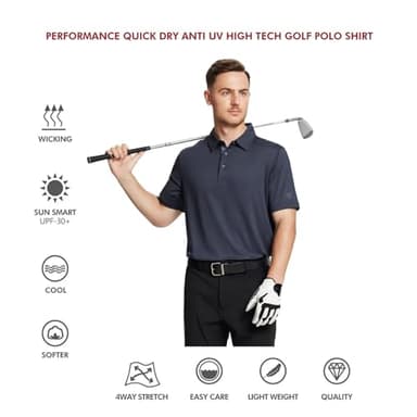 Polo Shirts for Men Short Sleeve Performance Moisture Wicking Quick Dry Casual Collared Men’s Polo Shirts - Image 5