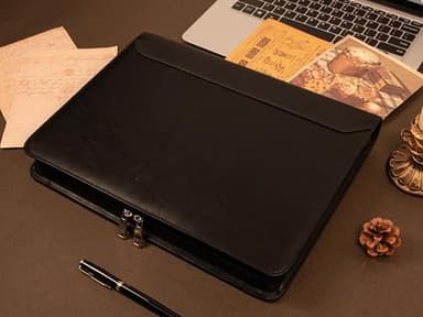 AZXCG Zipper Portfolio Padfolio Binder,3-Ring Padfolio for Women and Men,A4/Letter Size, PU Leather with iPad,Professional Organizer for Resume/Interview (Black) - Image 7