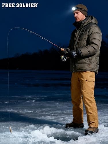 FREE SOLDIER Men's Outdoor Softshell Fleece Lined Cargo Pants Snow Ski Hiking Pants with Belt(Orange 38W x 32L) - Image 8