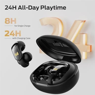 Monster Open Ear AC228 Wireless Headphones, Clip-On Earbuds, Adaptive Comfort, Immersive Audio, Bluetooth 6.0 Open Ear Earphones with ENC Clear Call, 30H Playtime, IPX5 Water Resistant, Black - Image 6