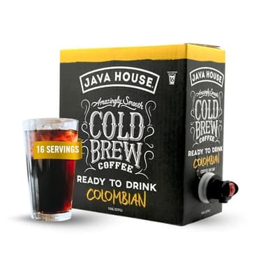 Java House Cold Brew Coffee on Tap – Premium 100% Arabica Medium Roast – Smooth Colombian Flavor with Chocolate & Caramel Notes – 1 Gallon Box (16 Servings) – Ready to Drink, No Brewing Required, Fridge-Friendly - Image 1