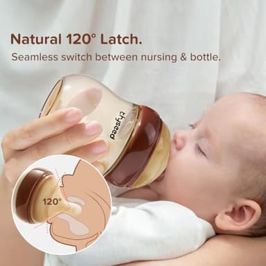 Thyseed PPSU Natural Anti-Colic Baby Bottles | Newborn Breast Like Nursing Bottle for Breastfed Babies with Nipple(3-7 Months),8oz,1 Pack - Image 5