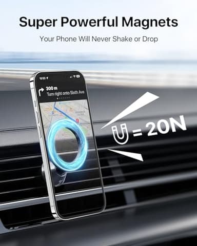 andobil for Magsafe Car Mount [Strongest Magnet, Easy Install] All Metal Magnetic Car Phone Holder for iPhone 17/16/15/14/13 Pro Max, 360° Air Vent Cell Phone Holder Car for Samsung Galaxy S25/S24 - Image 2