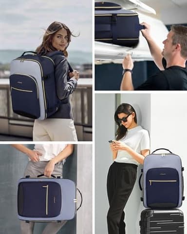LOVEVOOK 50L Travel Backpack for Women & Men, Airline Approved Carry On Luggage with 3 Packing Cubes, TSA Overnight Bags, Waterproof Personal Item Bag, Weekender Essentials Backpacks fits 17" Laptop - Image 6