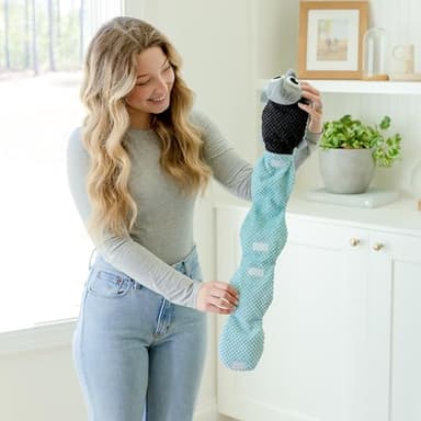 everyday joy Crinkle Dog Toy Plush Toy - Long Tug-of-War Squeaky Dog Toy Boredom Buster Toys with Snack Pockets - Mentally Stimulating Toys for Dogs Small, Medium, Large - Rhino (Rhino) - Image 9