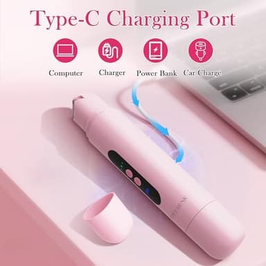 Bikini Trimmer Razors Shaver for Women: DEEHENK 2-Speed Electric Razor for Pubic Hair Dual Head Shaver Women IPX7 Waterproof Rechargeable Lady Trimmer for Bikini Underarm Body Leg Face Pink - Image 6