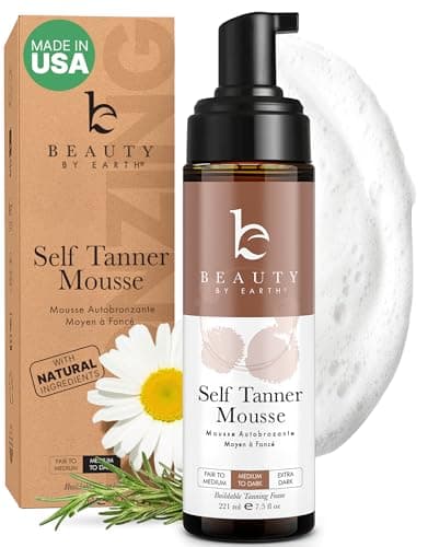 Self Tanner Mousse - USA Made with Natural & Organic Ingredients, Self Tanning Mousse for Dark Fake Tan, Sunless Tanner, Clear & Non Toxic Tanning Foam for Streak Free Finish & Natural Glow - Image 1