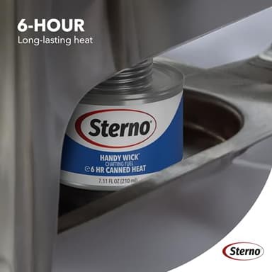 Sterno Fuel Cans - 6-Hour Burn, (12-Pack) Chafing Dish Fuel Can Burners for Food Warmer, Resealable Twist Chafer Fuel Canned Heat, Handy Wick - Image 2