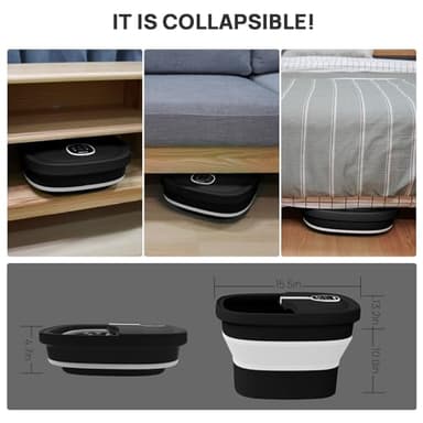 HOSPAN Collapsible Foot Spa Electric Rotary Massage, Foot Bath with Heat, Bubble, Remote, and 24 Motorized Shiatsu Massage Balls. Pedicure Foot Spa for Feet Stress Relief - FS02A - Image 6