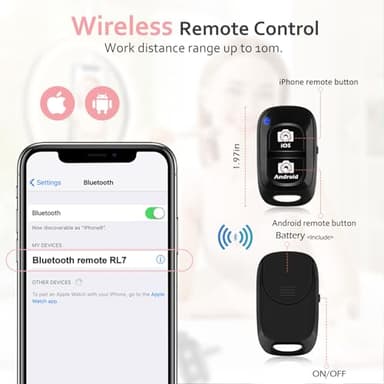 Aureday 12'' Selfie Ring Light with 62'' Tripod Stand and Magnetic Phone Holder, LED Ringlight for Recording/TikTok/Makeup/Photography, Circle Fill Light with Wireless Remote for iPhone&Android Phones - Image 6