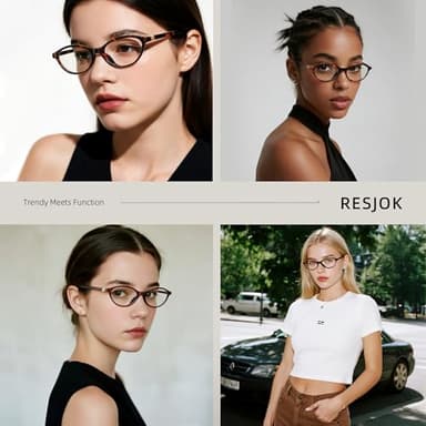 resjok Blue Light Glasses for Woman - Fashion Oval Frame Blue Light Blocking Glasses, Anti Eyestrain Eyeglasses (DarkTortoise) - Image 8