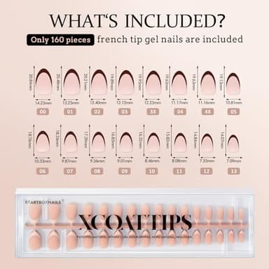 BTArtboxnails XCOATTIPS Press on Nails - French Tip Press on Nails, Fall Nails Short Almond Nail Tips, Skin Tones Soft Gel Nails False Nail, Soak Off Acrylic Nails Extensions Art - Image 7