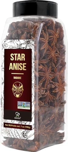 Soeos Star Anise Seeds 6oz (170g), Non-GMO Verified, Great for Baking and Tea, Anis Estrella, Whole Chinese Star Anise Pods, Dried Anise Star Spice - Image 1