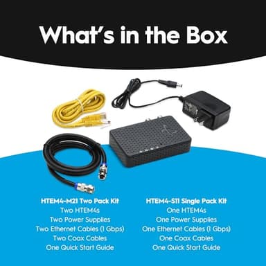 Hitron Bonded MoCA 2.5 Network Adapter (2-Pack) | Up to 1 Gbps Ethernet Network Speeds | Ideal Backbone for Streaming, and Gaming |2 HTEM4 Adapters in Kit - Image 7