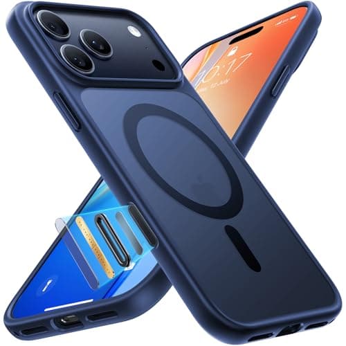 TORRAS Stronger Magnetic for iPhone 17 Pro Case 12FT Military-Grade Protection [Camera Control][Fit for MagSafe] Shockproof Translucent Anti-Fingerprint Phone Case for iPhone 17 Pro 6.3", Deep Blue - Image 1