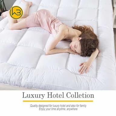 WhatsBedding 5 Inch Duck Feather Bed Twin Size, 100% Cotton Extra Thick Mattress Topper, 2500GSM Overfilled Pillow Top, Hotel Collection Mattress Topper - Image 7