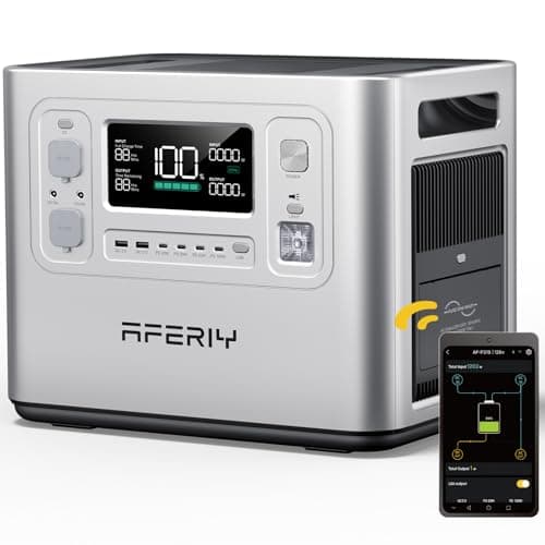 AFERIY P210 Portable Power Station 2400W (4800W Peak),2048Wh LiFePO4 Battery Generator with 1100W AC Charging & 500W Solar Charging,for Home Backup,Outdoor Camping, RVs, Emergencies, Power Outages - Image 1