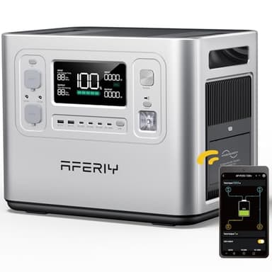 AFERIY P210 Portable Power Station 2400W (4800W Peak),2048Wh LiFePO4 Battery Generator with 1100W AC Charging & 500W Solar Charging,for Home Backup,Outdoor Camping, RVs, Emergencies, Power Outages - Image 1