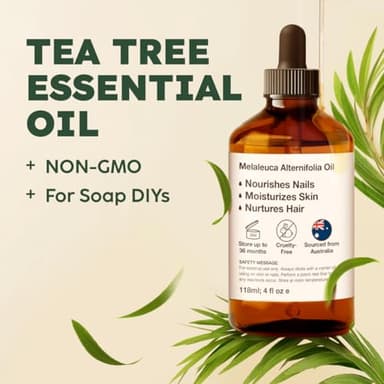 KUKKA Tea Tree Essential Oils - 4 Fl Oz - for Hair, Skin, Diffuser, Aromatherapy & DIY Soap Making Scent - Image 2