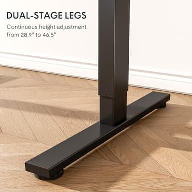 FLEXISPOT EN1 Whole-Piece Standing Desk 48 x 24 Inches Electric Height Adjustable Desk for Home Office (Black Frame + Black Table Top) - Image 6