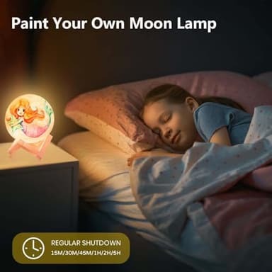 HOLA Paint Your Own Moon Lamp Kit, 2025 Update USB Rechargeable Remote Control, DIY Arts Supplies and Crafts Kit, Ages 6 7 8 9 10 11 12 13 Year Old Girls Boys Kids Birthday Gifts - Image 6