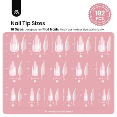 Beetles Tipex Instant Apex Nail Tips Halloween Nails, Stiletto Medium, 192pcs 16 Sizes, Pre-Building Pre-Etched Strong Thicker Strong Acrylic Tips - Image 5