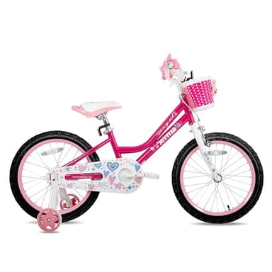 JOYSTAR 20 Inch Girls Bike for 7-10 Years Old 20 in Kids Bikes with Training Wheels and Basket Children's Bicycle with Handbrake in Fuchsia - Image 2