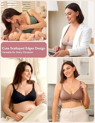 Momcozy Nursing Bras for Breastfeeding, Seamless Pregnancy Maternity Bra Wireless Classic Jelly Strip Support Nursing Bra - Image 5