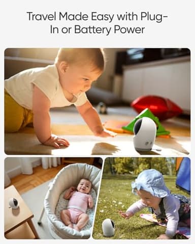 eufy Security Baby Monitor E21 with 4K UHD Camera, 5'' 720p Display, 8X Zoom, Hybrid Wi-Fi and No Wi-Fi Connection, 24/7 Recording in app, Pan-Tilt, Portable Camera with Built-in Battery, ANR - Image 5