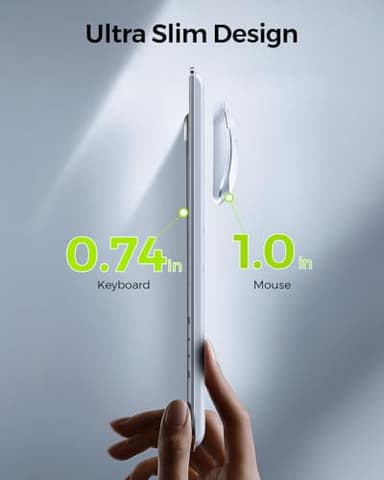 Wireless Keyboard and Mouse Combo - Full Size Slim Thin Wireless Keyboard Mouse with Numeric Keypad 2.4G Stable Connection Adjustable DPI (White & Silver) - Image 4