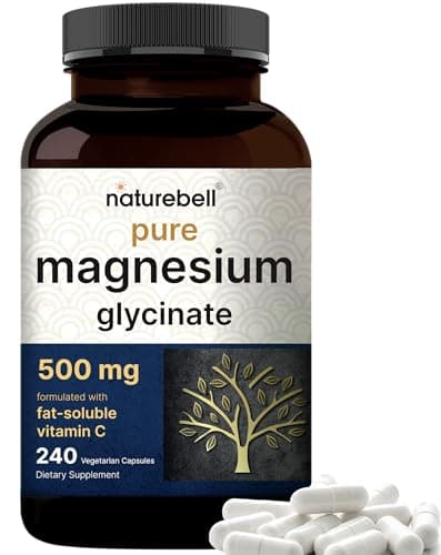 Magnesium Glycinate Capsules 500mg | 240 Count | Supplement for Sleep, Heart & Muscle Support | 100% Chelated & Purified, 3rd Party Tested, Non-GMO & Gluten Free - Image 1