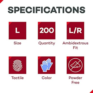 Dealmed Medical Exam Gloves – 200 Count Large Nitrile Gloves, Disposable, Non-Irritating Latex Free, Multi-Purpose Use for a First Aid Kit and Medical Facilities - Image 2