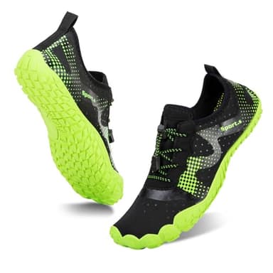 WateLves Water Shoes for Men Women Barefoot Quick-Dry Aqua Sock Outdoor Athletic Sport Shoes Kayaking Boating Hiking Surfing Walking (A-Black/Green, 45) - Image 2