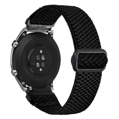 ANNEFIT Stretchy Nylon Watch Band for Men Women, Adjustable Elastic Watch Straps with Quick Release, Replacement Wristband 20mm with Black Buckle (Black) - Image 8
