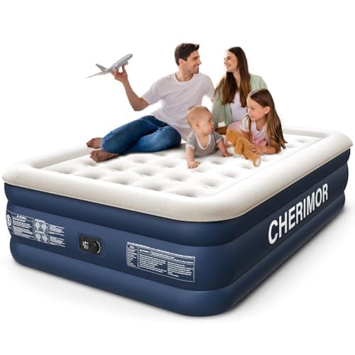 CHERIMOR Queen Air Mattress with Built in Pump, 18" Elevated Height, 48Hr Leak-Tested, Honeycomb Coil Support, 800 lbs Capacity, Fast 3-Min Inflation–Blow Up Mattress for Guest Room & Sleepover - Image 1