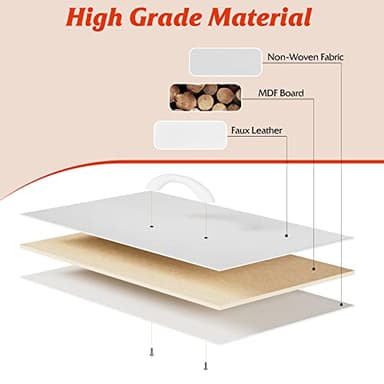 Nicehill White Dresser for Bedroom with 5 Drawers, Small Dresser for Kids' Bedroom, Closet, Wide Chest of Drawers with Fabric Storage Drawers, Wooden Top, Steel Frame, Modern, White - Image 6