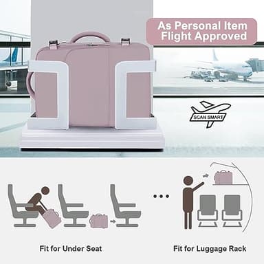 Sinaliy Travel Backpack, Carry on Flight Approved Backpack with Multi-Pockets, TSA Waterproof 17.3inch Laptop Backpack, Personal Item Travel Bag for Men Women, Light Purple - Image 5